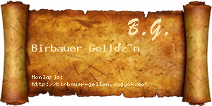 Birbauer Gellén névjegykártya